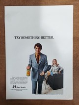 J &amp; B Rare Scotch 1970 Vintage Print Ad Blue Suited Man Woman Glaring - $8.90