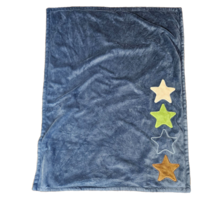 Dwell Studio blue brown green white star blanket Soft Plush Fleece Baby 30x40&quot; - £78.28 GBP