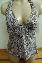 New Hot &amp; Sexy Kenneth Cole 2 Pc TANKINI/HIPSTER Swimsuit Snake Print Size 8 - £49.83 GBP