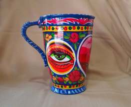 Pakistani Truck Art Style Decor. Vase Bowl Flower Pots Handpainted Ethnic Style. - £59.81 GBP