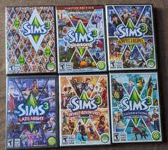 Sims 3 (2009) and 5 expansion packs: Generations World Adventures Late Night etc - £15.44 GBP