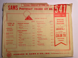 SAMS PHOTOFACT FOLDER SET NO. 541 AUGUST 1961 MANUAL SCHEMATICS - $4.95