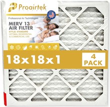 Proairtek AF18181M13SWH Model MERV13 18x18x1 Air Filters (Pack of 4) - $29.99