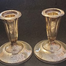 Vintage Set of 2 El Sil Co Sterling Silver Candle Holders Marked Cement ... - £135.93 GBP