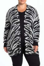 Susina Women Open Front Zebra Print Open Front Eyelash Cardigan SZ 2X NWT - $39.20