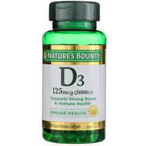 Nature&#39;s Bounty Immune Health Vitamin D3 5000 iu, Rapid Release 400 Soft... - £20.45 GBP