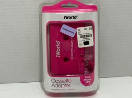 NEW iWorld Cassette Adapter ipod iphone Mp3 Compatible 2015 Plug And Play Pink - £3.56 GBP