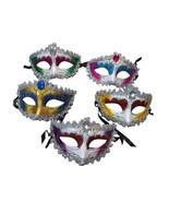 19 Colorful Glittered White Silver Gold Masks Mardi Gras Masquerade Lot - $942.92 MXN