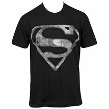 DC Comics Superman Smoke Symbol T-Shirt Black - £11.98 GBP