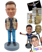 Personalized Bobblehead Professional News photographer wearng a camera around th - £72.74 GBP