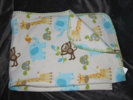 Garanimals Fleece SAFARI Animals Jungle Baby Blanket Walmart HTF Monkey Elephant - $49.49