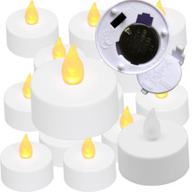 Qty 12 Battery Operated, Flickering AMBER LED Tealights Tea Lights Flameless - £13.65 GBP