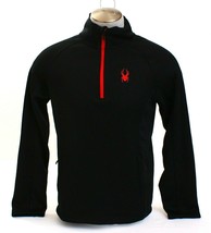 Spyder Black &amp; Red  1/2 Zip Pullover Mid Weight Jacket Men&#39;s NWT - £98.76 GBP