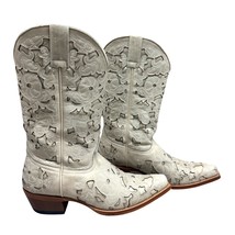 Shyanne BBW244 Bone Cutout Floral Leather Cowboy Boots Sz 9M Coastal Cow... - $178.15