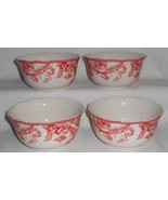 Set (4) 222 Fifth CHRISTMAS LANE PATTERN Soup or Cereal Bowls - £54.50 GBP
