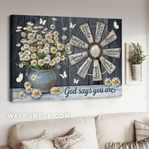 Flower Poster Wall Decor God Says You Are Unique Special Lovely Precious Strong  - £12.78 GBP