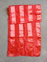Vintage Striped Red Scarf Sheer Satiny 60 x 13 Secretary Head Neck Business - £14.87 GBP