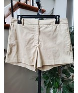 Ann Taylor The City Beige Khaki Solid Mid Rise Flat Front Chino Shorts  ... - $1,008.92 MXN