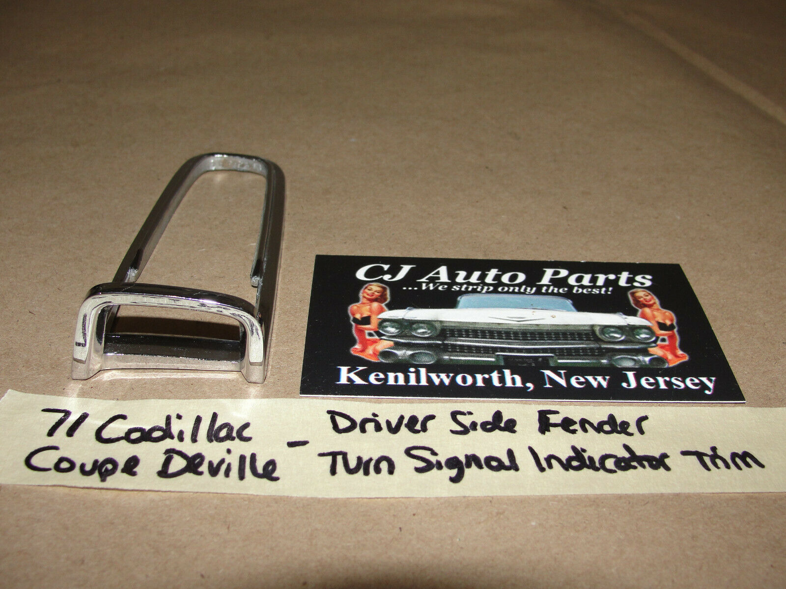 OEM 71 Cadillac Deville LEFT TOP FENDER TURN SIGNAL INDICATOR CHROME TRI... - $49.49