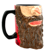 bearded beer stein 28 oz. 5.5 in. handpainted signed ceramic pottery - $23.47