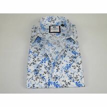 Men's Shirt By CASILA Turkey Cotton Blend Long Sleeves 501680-01 Blue Floral image 3