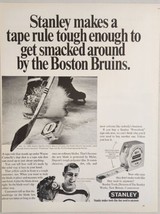 1967 Print Ad Stanley Powerlock Tape Measure Wayne Connelly Boston Bruins Hockey - £17.24 GBP