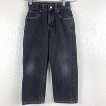 Levi&#39;s 569 Jeans Boys 7S Regular Loose Straight Faded Black Adjustable Waist - £17.38 GBP