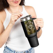 Celtic Knot Brass Heart 40oz Tumbler Insulated Travel Mug Steampunk Gothic - $61.00