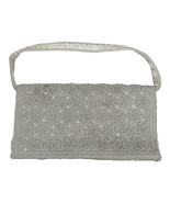 Vintage 1960s Off White Beaded Evening Purse Hong Kong Sequins Handle St... - $14.35 CAD
