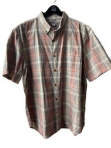 Carhartt Mens Size XXL Plaid Short Sleeved Button Down Shirt Brown Red Blue - $16.44