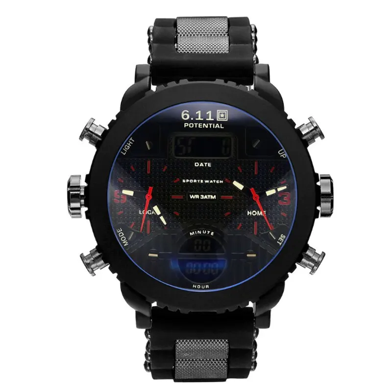 Watch New Big Mens Watch  Male  Black LED Digital   Men  Masculino With Box - £46.77 GBP