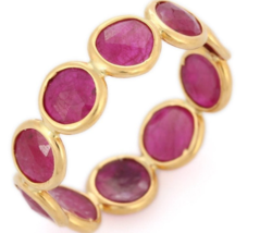 18K Yellow Gold Ruby Infinity Band - £318.49 GBP
