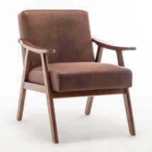 Mid-Century Modern Wingback Accent Lounge Chair Solid Wood - $2,497.56 MXN