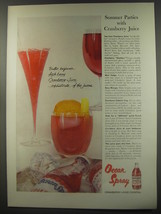 1956 Ocean Spray Cranberry Juice Ad - Summer Parties with Cranberry Juice - $18.49