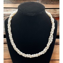 Faux Freshwater Pearl Necklace Multi Strand Twist Choker Vintage Elegant - £15.70 GBP