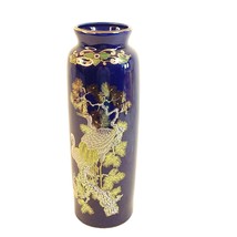 Japanese Vase White Cranes Gold Accents Ceramic Hallmarked Vintage Decor... - £24.49 GBP