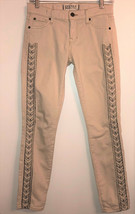New Elizabeth &amp; James Textile Ozzy Cropped Embroidered Light Tan Jeans Size 26 - £29.07 GBP