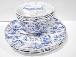8pc April Cornell Primrose Alley Blue Blossoms &amp; Fruit Melamine Plates B... - $59.39