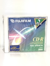 5 Pack FujiFilm 74 Minute 650 MB CD-RW  Discs Brand New &amp; Sealed MultiSpeed - $3.60