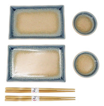 Ao Nagashi Porcelain Sushi Plates Sauce Dishes Chopsticks Dinnerware Set... - $558.55 MXN