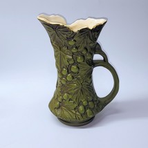 Vintage McCoy Pitcher 616 Green Grape, Leaf &amp; Vine - NEAR MINT - Stonewa... - $21.76