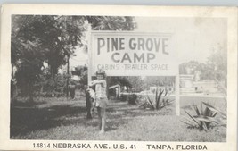 Vintage Pine Grove Camp, Tampa Florida, Nebraska Ave. Postcard, Girl with Fish - £7.58 GBP
