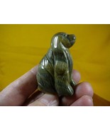 (Y-DOG-CS-702) COCKER SPANIEL dog TAN GRAY gemstone gem stone carving - £13.96 GBP