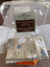 Brand new Pointehaven cotton flannel King shams, 2, Snowflakes, Oatmeal - $12.86