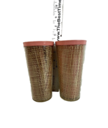 Set of 2 Vintage Rattan Raffia Ware Plastic Tumbles Thermal Insulated - $346.14 MXN