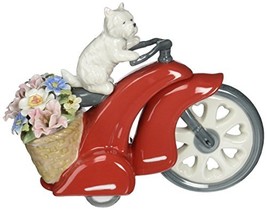 Cosmos 80075 Fine Porcelain Dog on Bike Musical Figurine, 8-Inch - £32.23 GBP