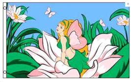GARDEN FAIRY FLAG 3X5 banner sign FL422 fairies FLOWERS 3 x 5 flower sig... - $9.55
