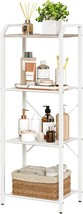 Hoobro 4-Tier Ladder Bookshelf, Narrow Ladder Shelf, Standing Bathroom S... - $35.99
