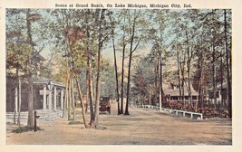 Michigan City Indiana~Scene At Grand Beach On Lake MICHIGAN~1920s Postcard - £4.70 GBP