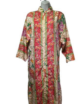 vintage hanes floral long sleeve 3/4 zip robe nightgown Size S - £22.94 GBP